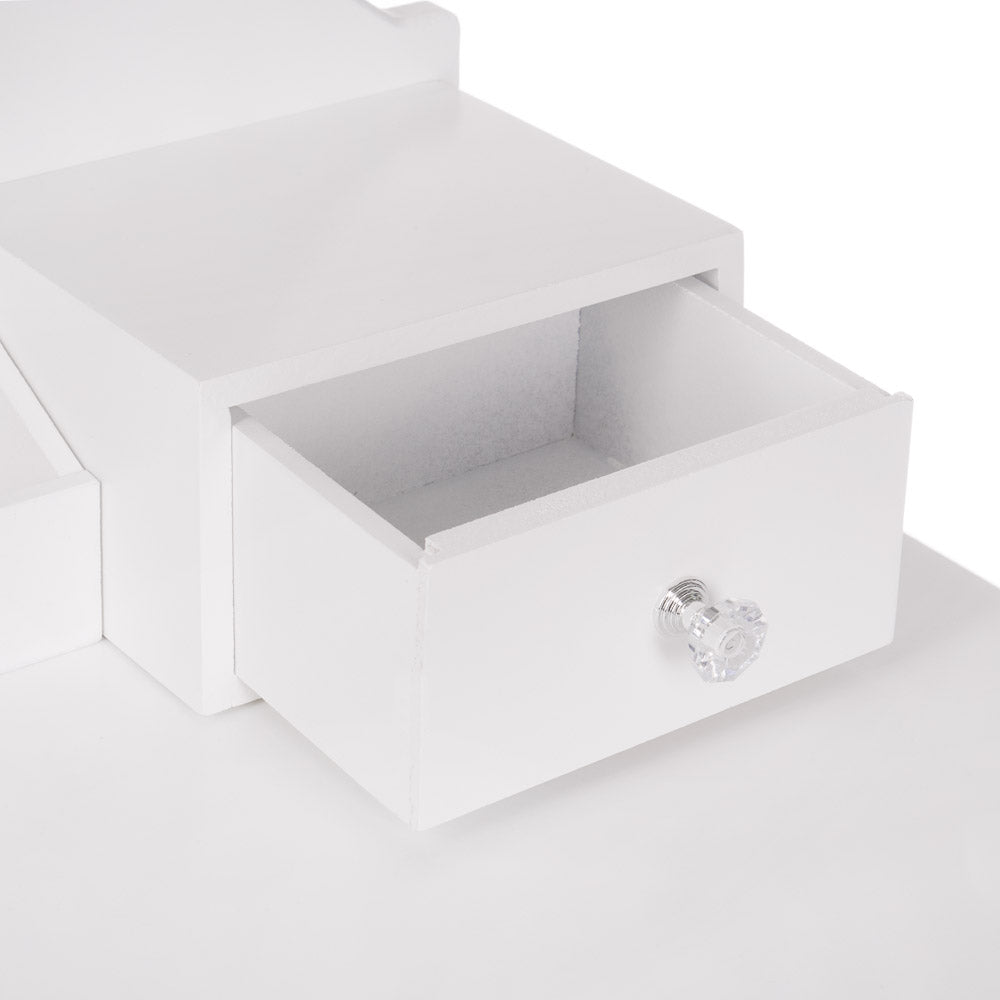 White MONICA vanity table with LED mirror + stool - BVShop