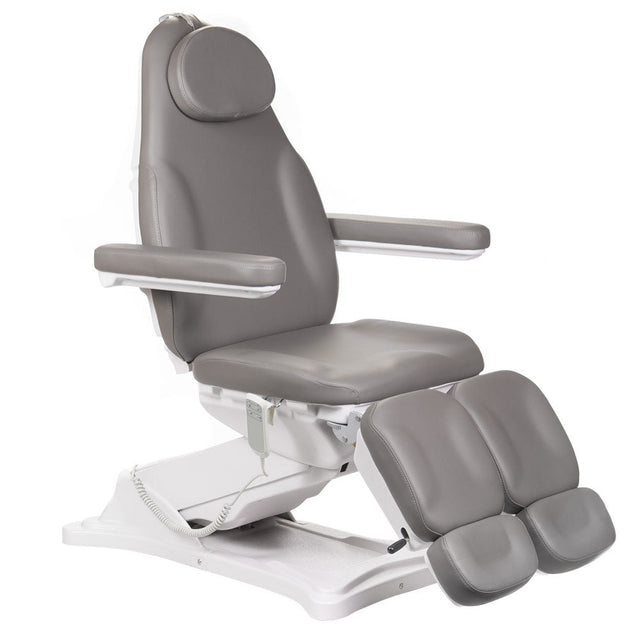 Gray electrical beauty chair MODENA PEDI BD-8294 by Beauty System with padded upholstery and adjustable features for spa treatment.