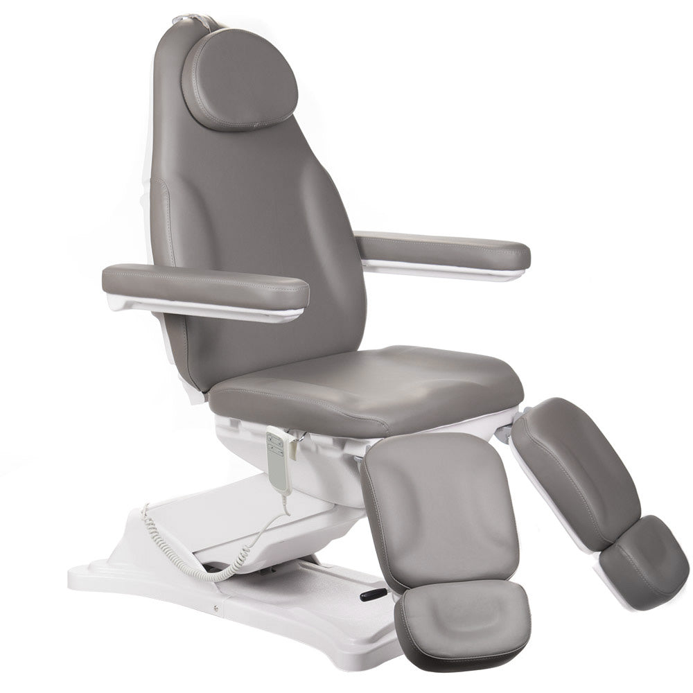 Gray electrical beauty chair by Beauty System, model MODENA PEDI BD-8294, with padded seat and adjustable backrest for spa or salon use.