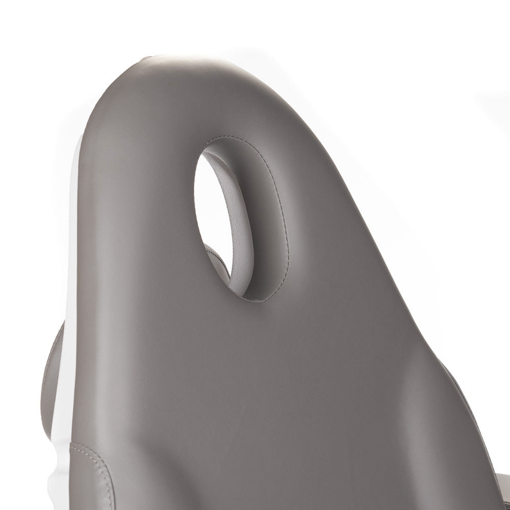 Gray electrical beauty chair model MODENA PEDI BD-8294 by Beauty System, featuring a padded seat and adjustable headrest.