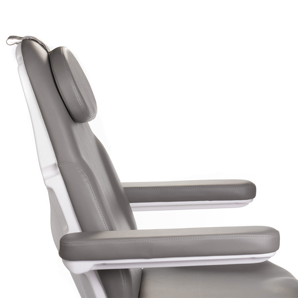 Gray electrical beauty chair MODENA PEDI BD-8294 by Beauty System, featuring padded upholstery and adjustable footrest for pedicure treatments.