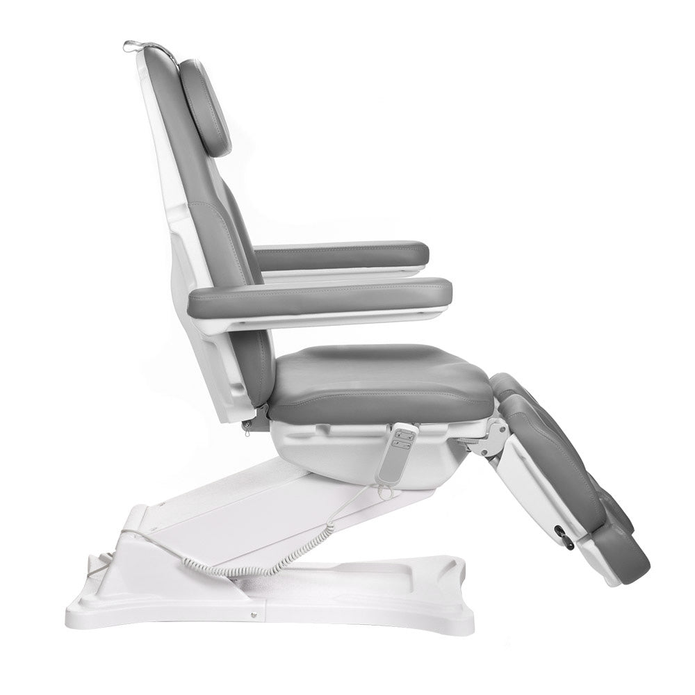 Gray electrical beauty chair MODENA PEDI BD-8294 by Beauty System with adjustable headrest and cushioned seating for salon treatments.