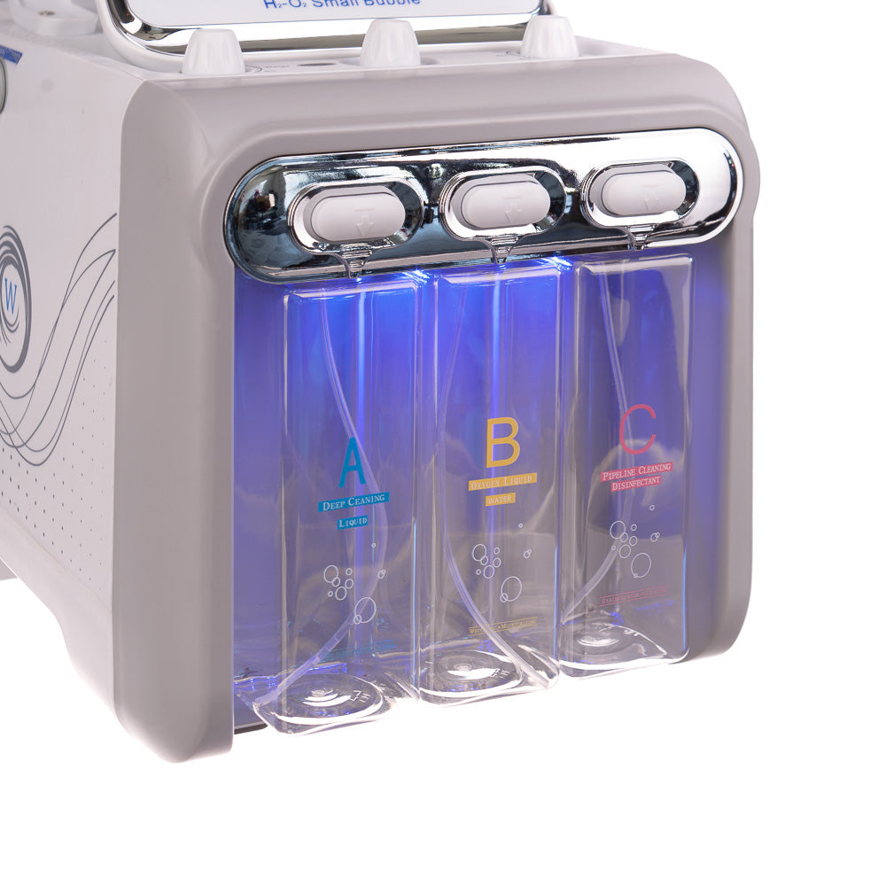 Hydrogen purification device by Beauty System, 6-in-1 Combine BR-20205, featuring multiple ports and sleek design for skincare.