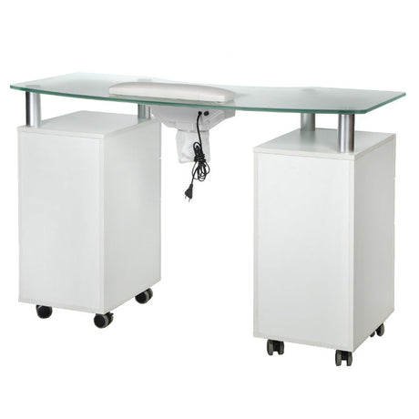 Manicure table with mounting hole BD-3453+O White - BVShop