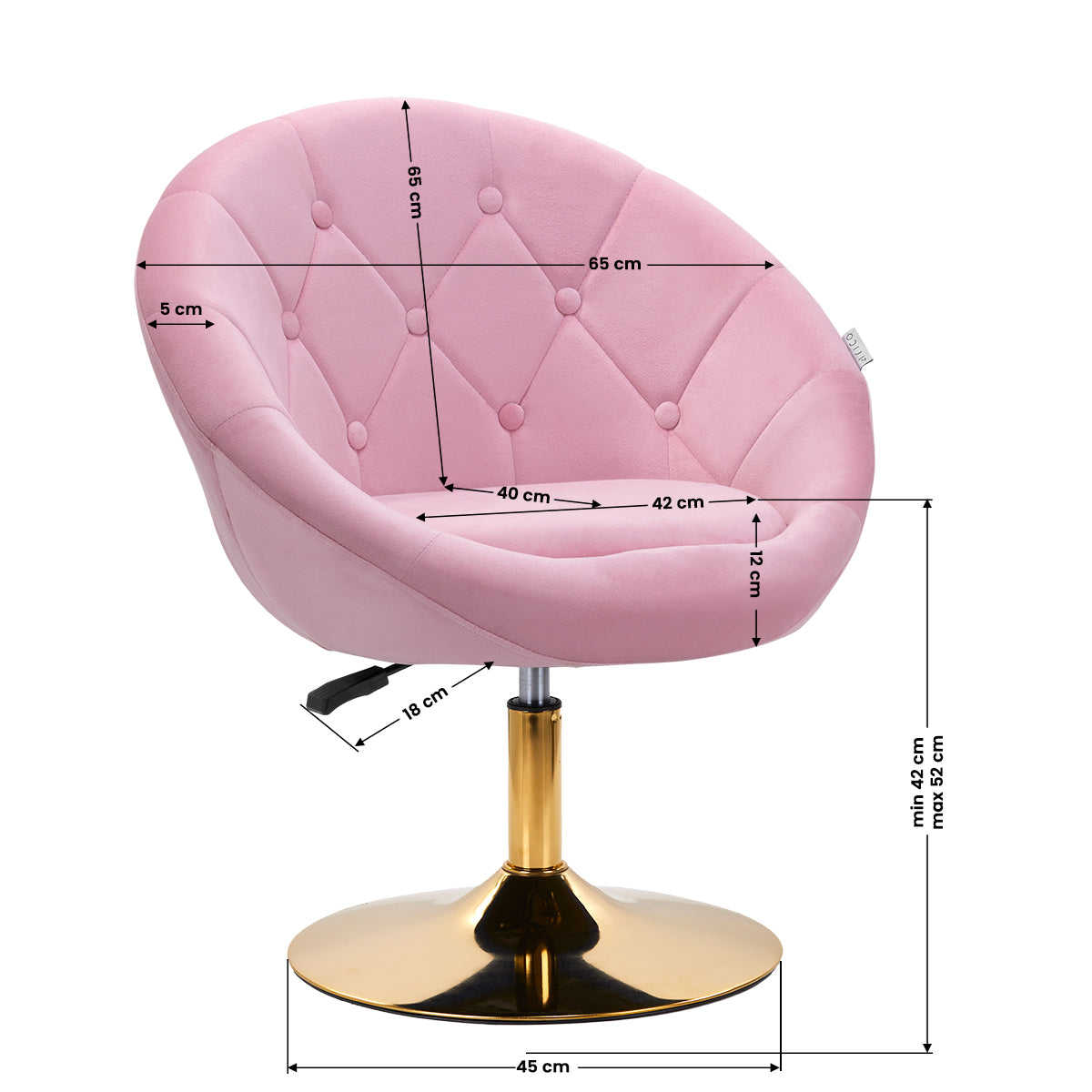 4Rico swivel chair QS-BL12G pink - BVShop