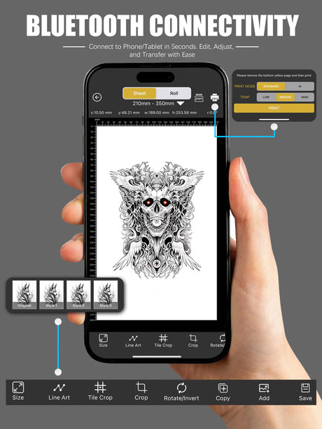 Mast DragonHawk A4 Wireless Thermal Tattoo Stencil Printer Machine - BVShop