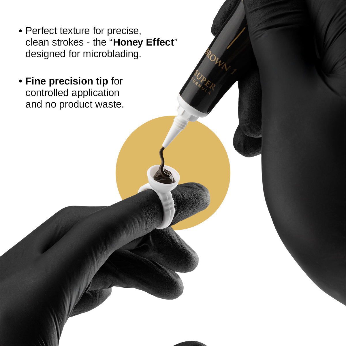 PhiBrows SUPER formula — Honey Effect texture and precision tip demonstration with Brown 1