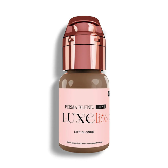 Perma Blend Luxe Lite Blonde PMU pigment 15ml bottle for soft natural brow work