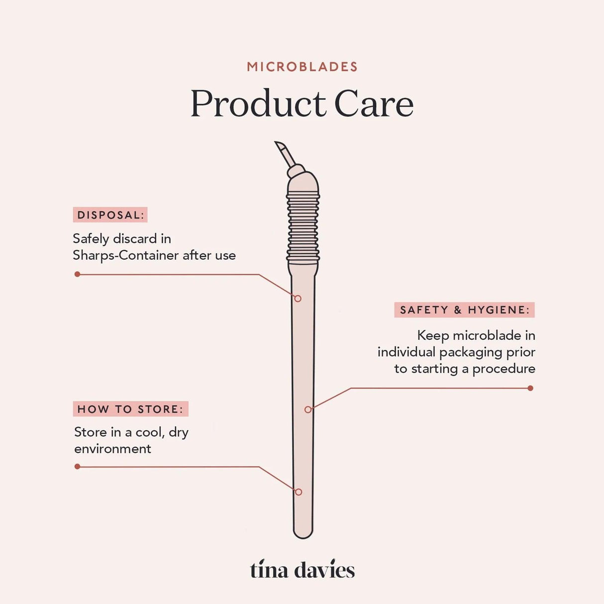 Tina Davies Microblading Pen 14 Curved 10pcs - BVShop