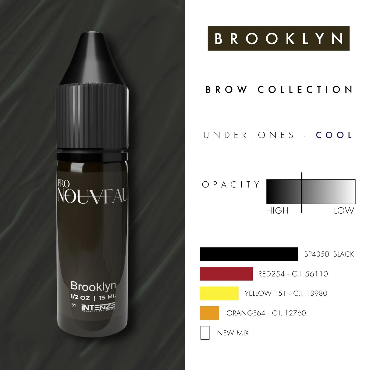 Pigmenti per sopracciglia Pro Nouveau di Intenze Brooklyn 15ml