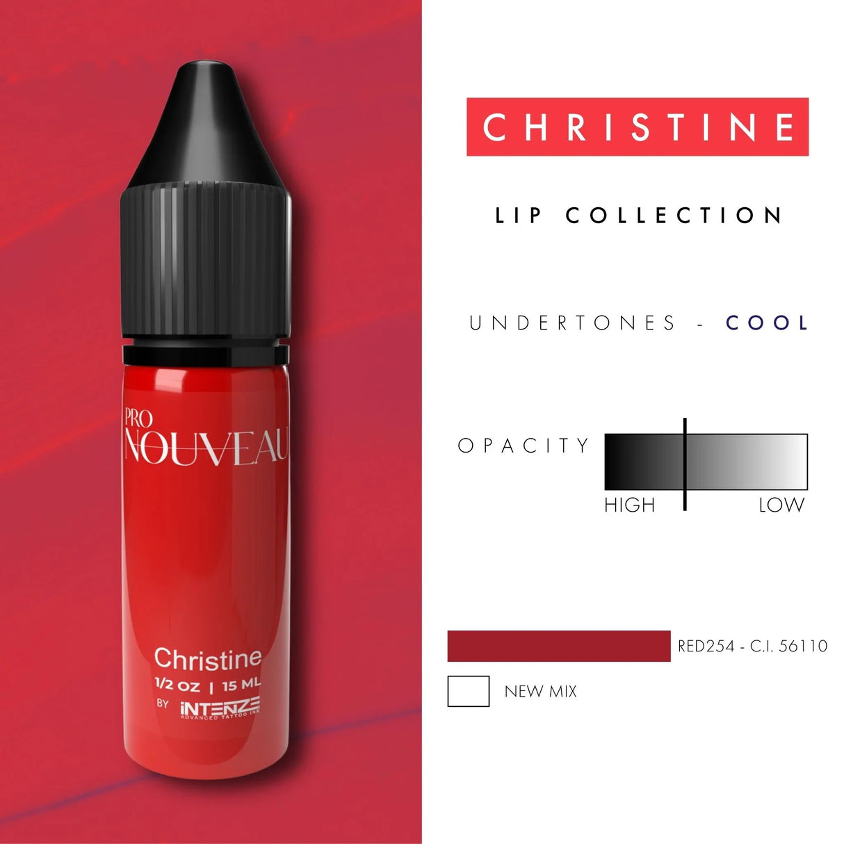 Pigmenti per Labbra Pro Nouveau di Intenze Christine 15ml
