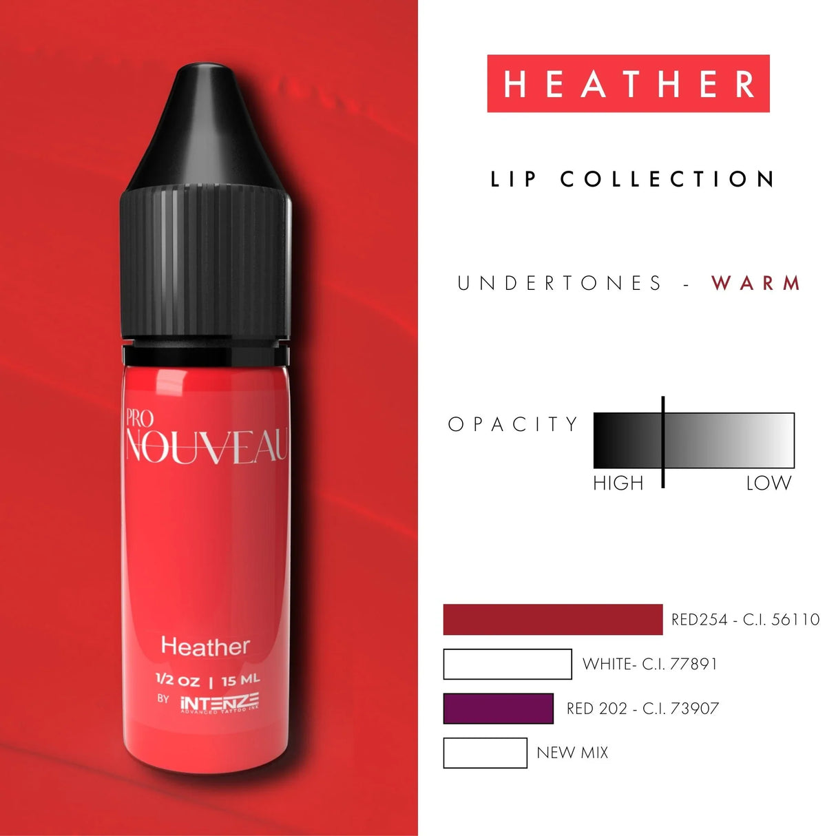 Pigmenti per labbra Pro Nouveau di Intenze Heather 15ml