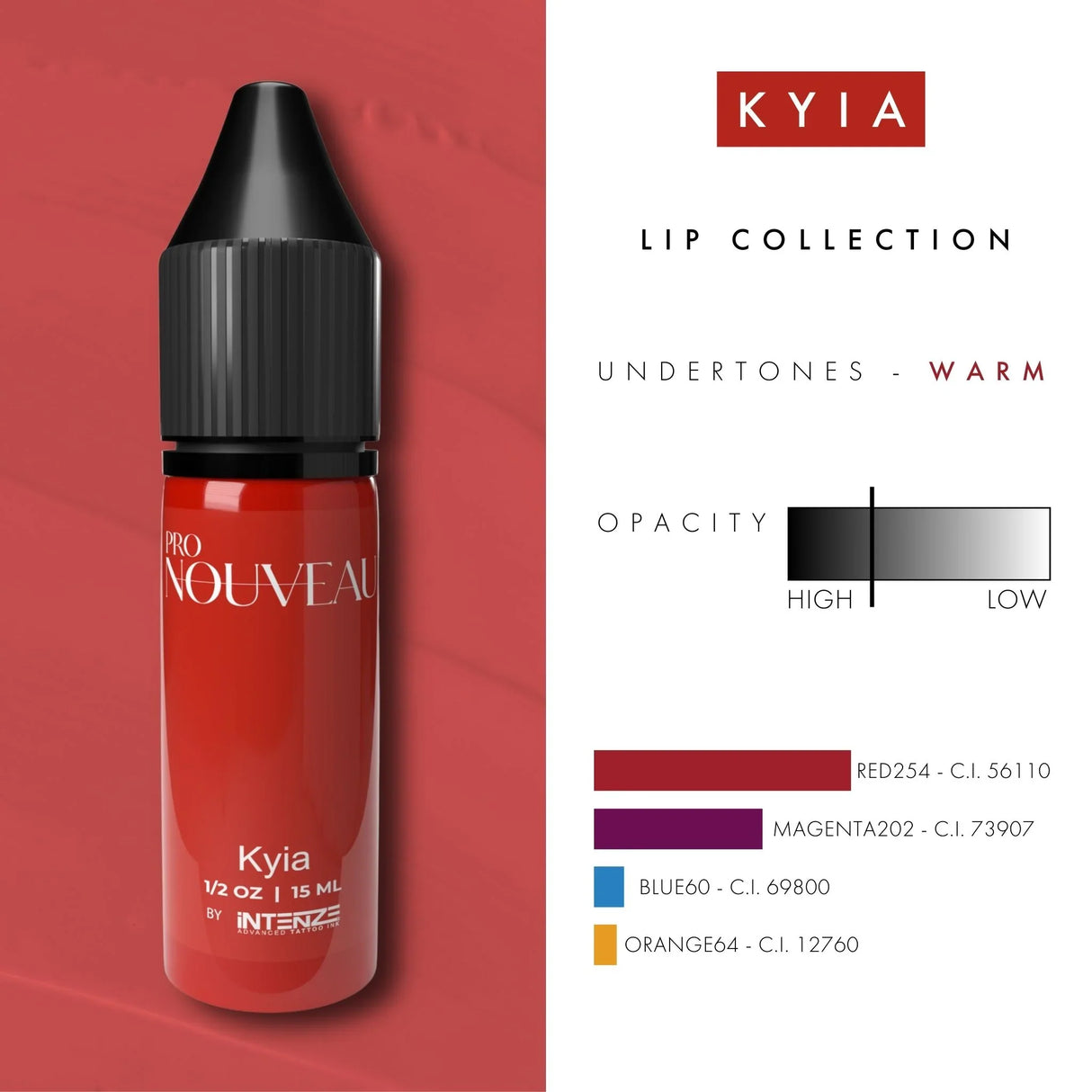 Pigmenti per Labbra Pro Nouveau di Intenze Kyia 15ml