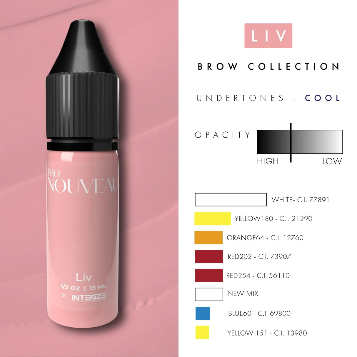 Pro Nouveau Pigmenti per Labbra Blush di Intenze Liv 15ml