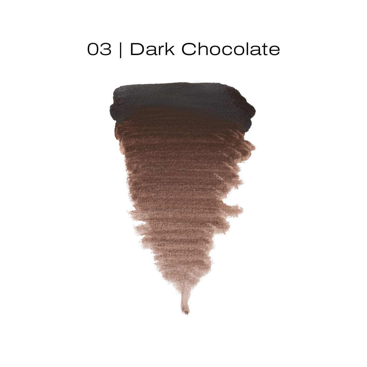 Swatch of The Pigment 03 Dark Chocolate neutral-warm brown PMU pigment shade