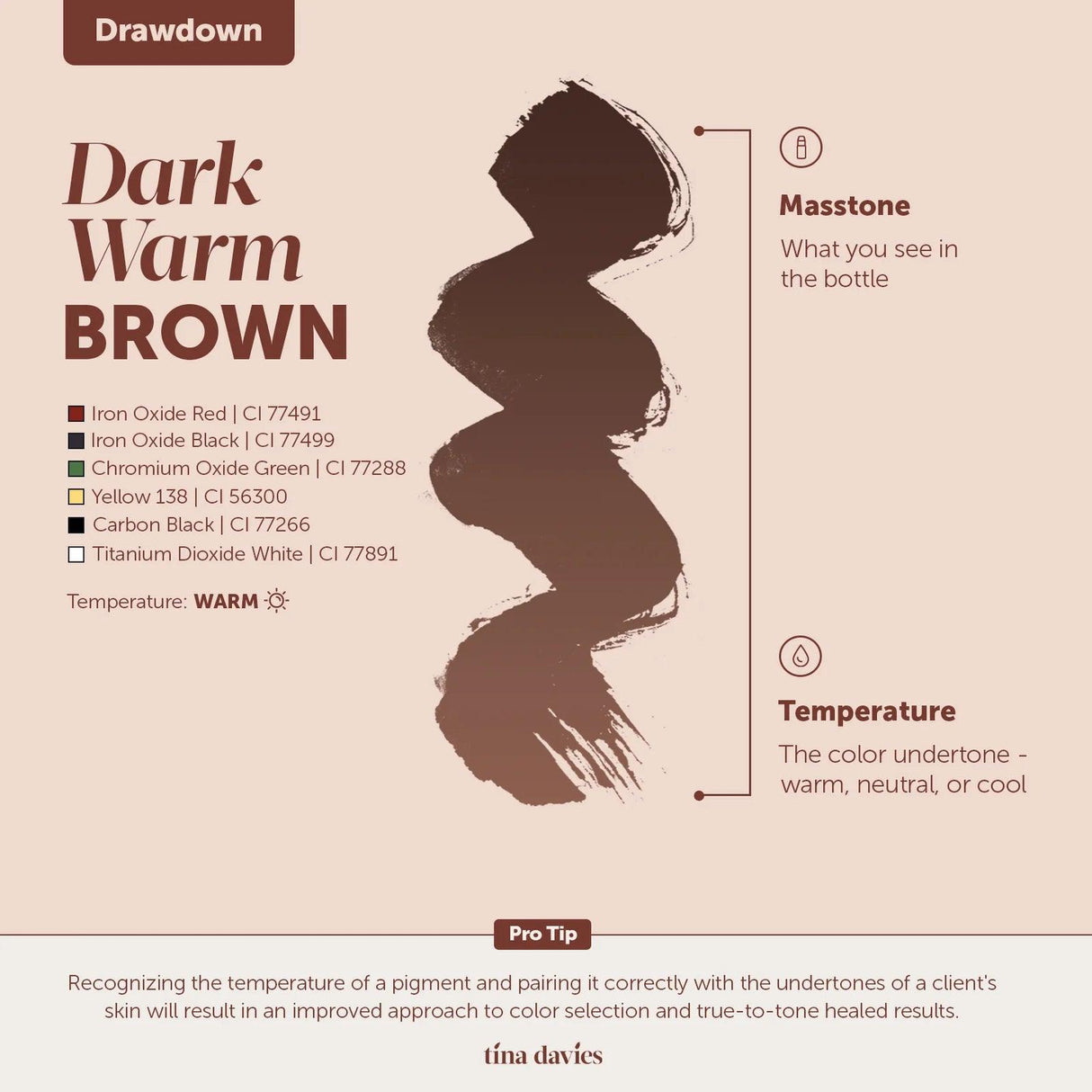 Tina Davies FADE Dark Warm Brown Pigments 15ml - BVShop