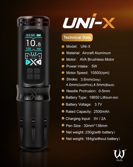 AVA UNI-X Wireless Tattoo Pen Machine - BVShop
