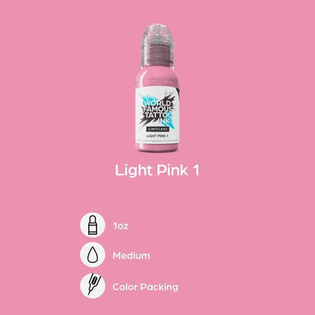 Inchiostro per tatuaggi Light Pink 1 (30 ml) di fama mondiale Limitless