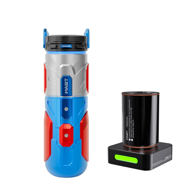 Mast Racer Pro Armor Edition Blue Wireless Tattoo Pen 4.2mm Stroke 2 Batteries - BVShop