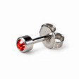 Caflon Blu Piercing Earrings Ruby 4 mm (White Stainless Steel)