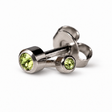 Caflon Blu Piercing Earrings Mini Peridot 3 mm (White Stainless Steel)