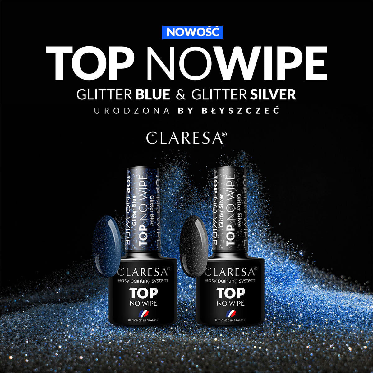 CLARESA TOP NO WIPE 5G GLITTER BLUE - BVShop