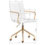 Cosmetic chair QS-OF211G gold white - BVShop