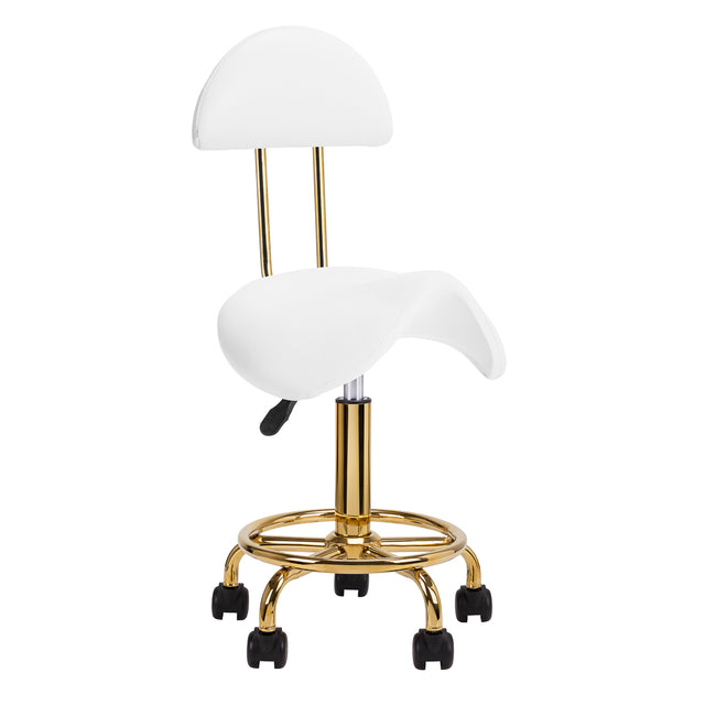 Cosmetic stool 6001-G gold white second category - BVShop