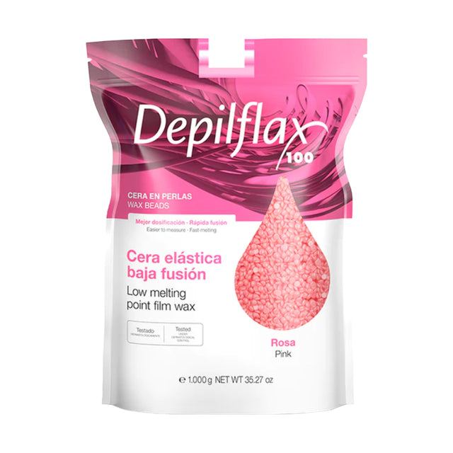 Depilflax 100 flexible depilatory wax with a low melting point pearl rose dew 1000g - BVShop