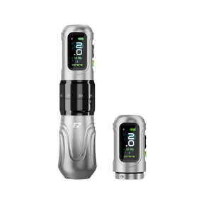 EZ P6 wireless tattoo pen Silver Gradient with additional battery