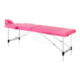 Folding massage table aluminum Activ Fizjo comfort 2 segment pink - BVShop