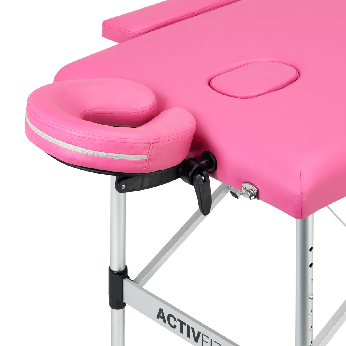 Folding massage table aluminum Activ Fizjo comfort 2 segment pink - BVShop
