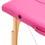 Folding massage table wooden Activ Fizjo comfort 2 segment pink - BVShop