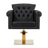 Gabbiano Berlin hairdressing chair, black and gold - BVShop