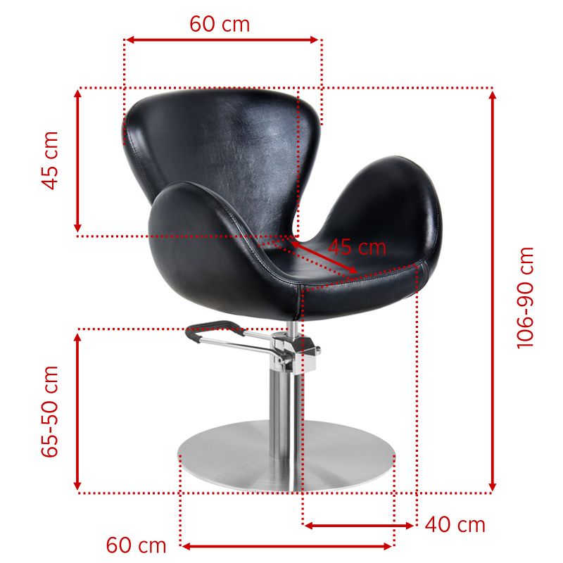 Gabbiano hairdressing chair Amsterdam black - BVShop