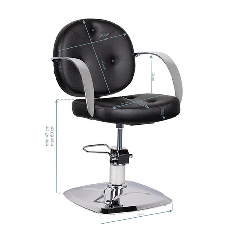 GABBIANO HAIRDRESSING CHAIR ASTI BLACK - BVShop