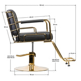 GABBIANO HAIRDRESSING CHAIR PRATO GOLD - BLACK - BVShop