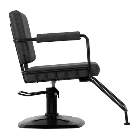 Gabbiano Katania Loft Old Leather hairdressing chair black - BVShop