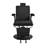 Gabbiano Levi barber chair with black frame black without stitching at the back - BVShop