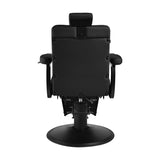 Gabbiano Levi barber chair with black frame black without stitching at the back - BVShop