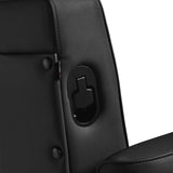 Gabbiano Levi barber chair with black frame black without stitching at the back - BVShop