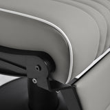 Gabbiano Levi barber chair with black frame gray without stitching at the back - BVShop