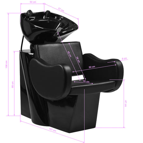 Gabbiano Sewilla hairdressing wash unit black - BVShop