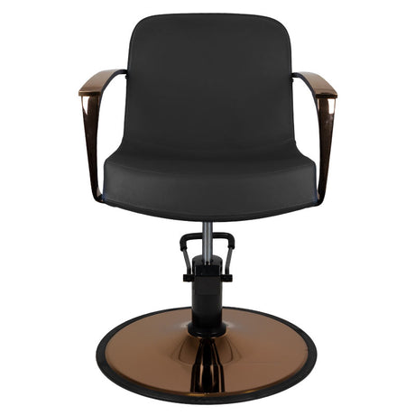 Gabbiano styling armchair, copper, black Bologna - BVShop