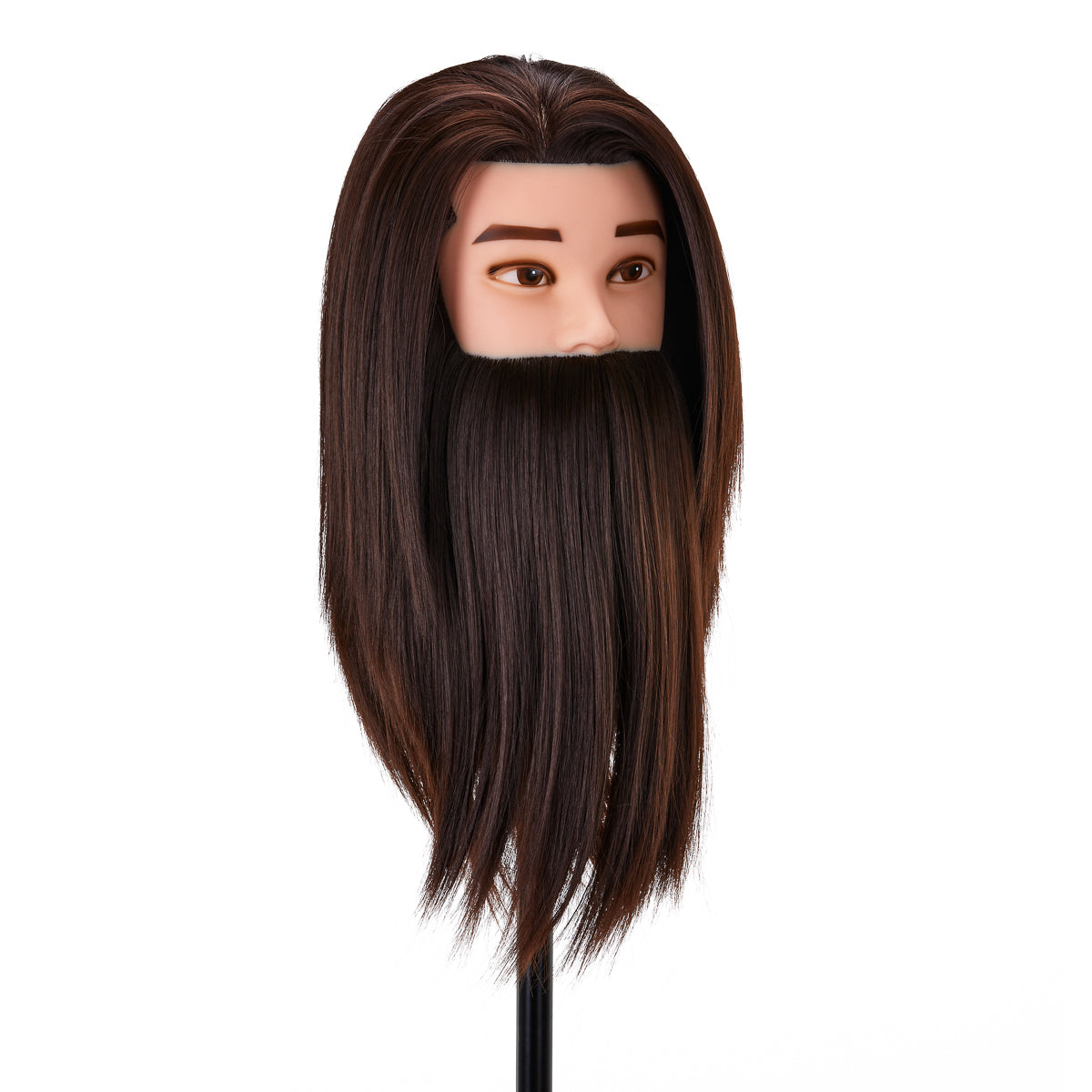 Gabbiano WZ4 training head with beard, synthetic hair, color 4#, length 8"+6" - BVShop