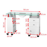 Glass desk with 013b absorber, white - BVShop