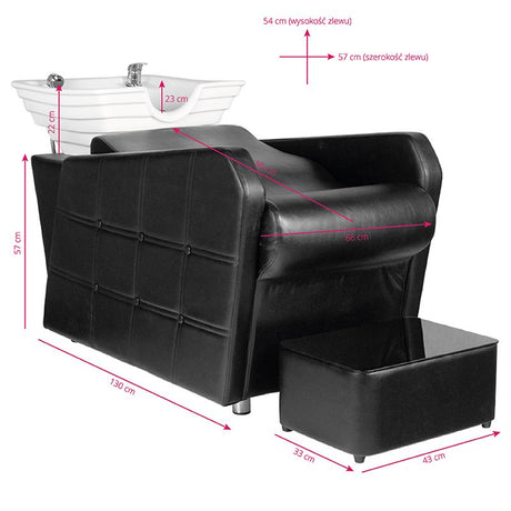 Hair system hsb07 hairdressing wash unit black - BVShop