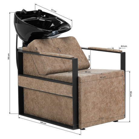 Hairdressing Wash Unit Modena Black Antique - BVShop