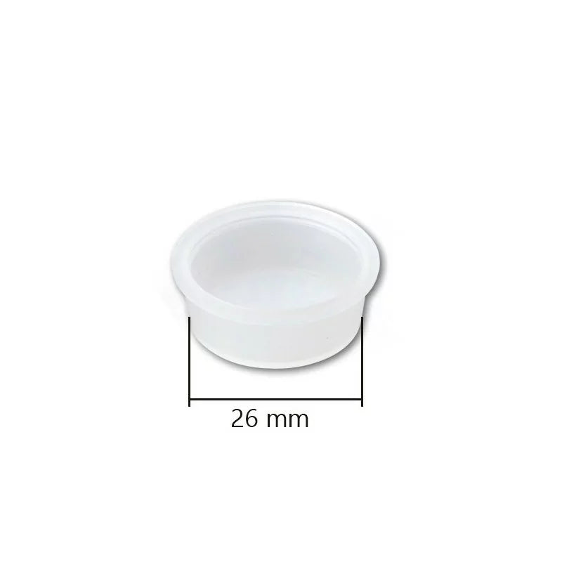 Set of 10 AVA 26mm ink cups for printers, shown in a close-up image with the cups arranged in a row.