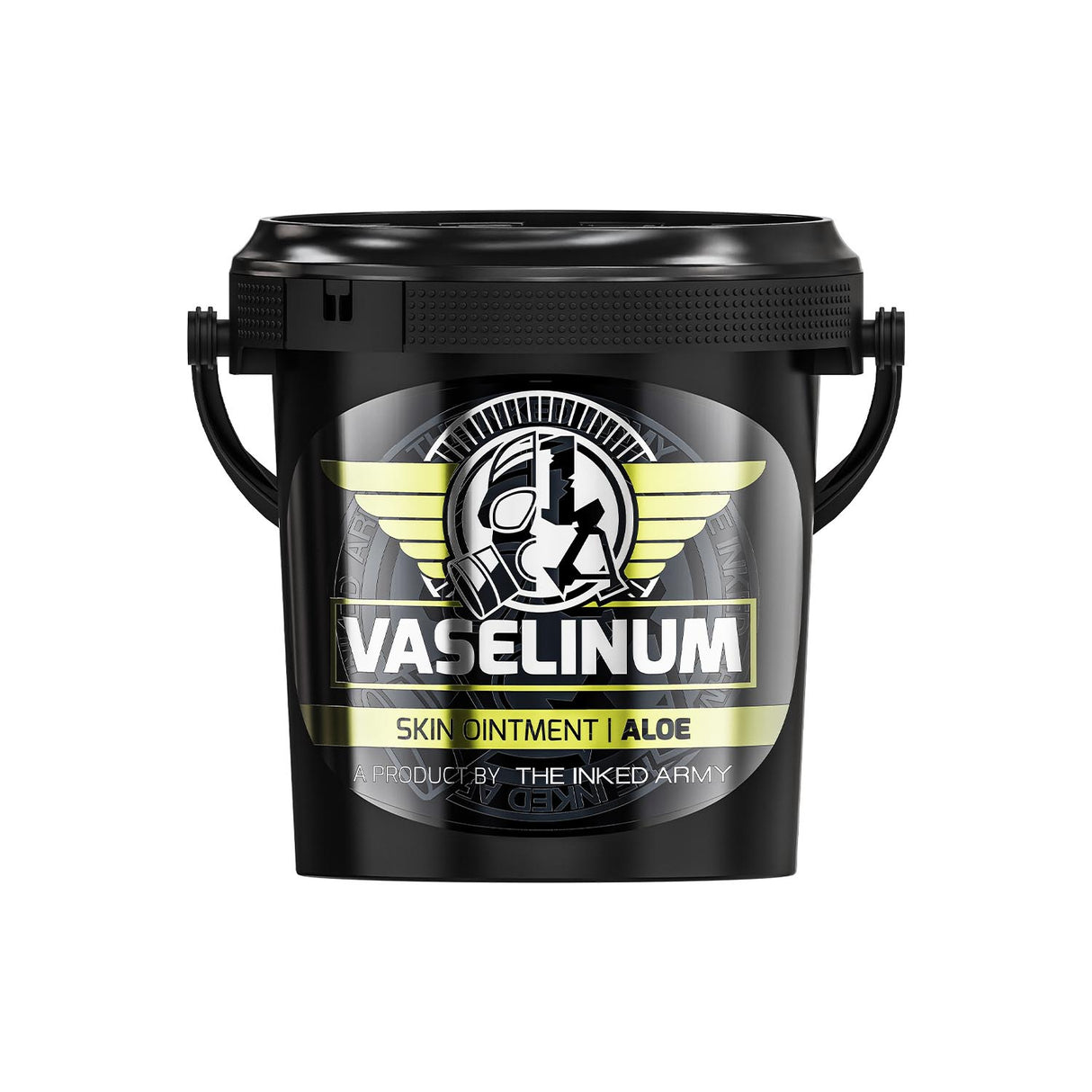 Inked Army Vaselinum Aloe with Aloe Vera Extract 1000ml bottle, showcasing clear container with green label and product details.